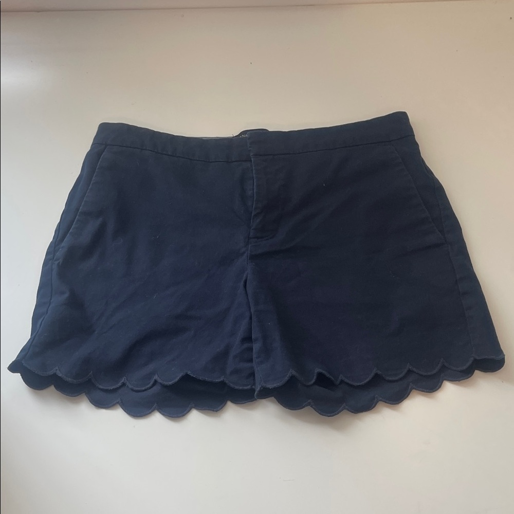 Banana Republic Navy Scalloped High Waist Shorts